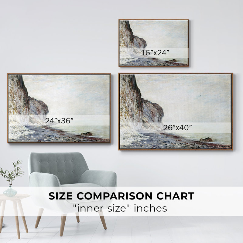 " Cliff, 1882 ", Walnut Floater Framed Canvas, 25" H x 37" W x 2" D