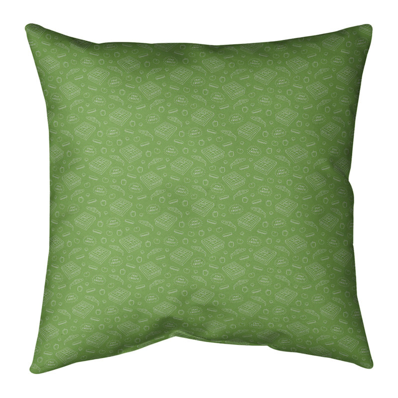 Coussin Katelyn Elizabeth, Polyester/ Bourre en polyester, H 26 po x l 26 po, Vert / blanc cassé