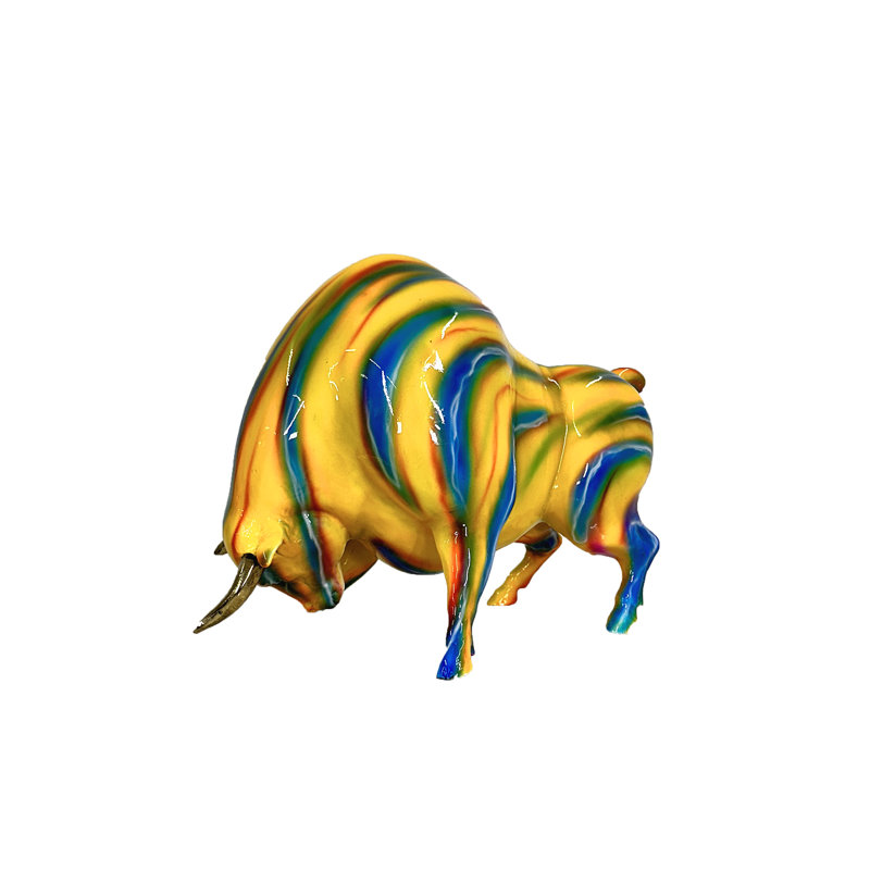 Sculpture taureau couleur bronze