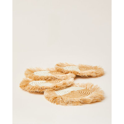Akeza Fringe Coasters  - Set of 4