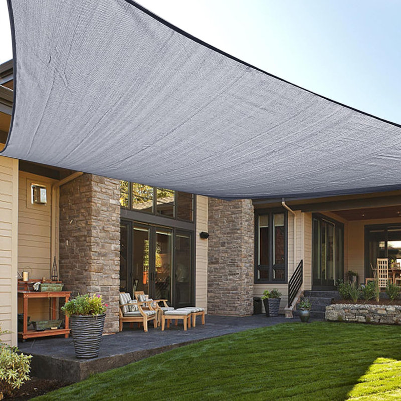 Voile d'ombrage, Argent argent, Carré 14 pi x 14 pi