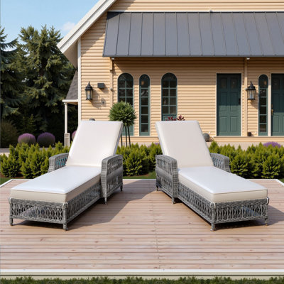 Chaise longue inclinable avec coussins 77,5 po