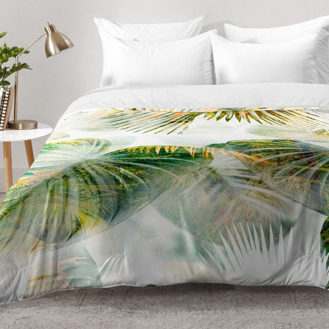 Ensemble d'édredon Tropical Lush, Édredon pour lit simple TG + 1 taie décorative