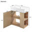 Armoire de salle de bain flottante 21,6 po avec lavabo en céramique Boville, trou de trop-plein, fermeture en douceur, utilisation compacte de l'espace, lavabo mural en céramique, trou unique pré-percé, porte, côté droit-121074249