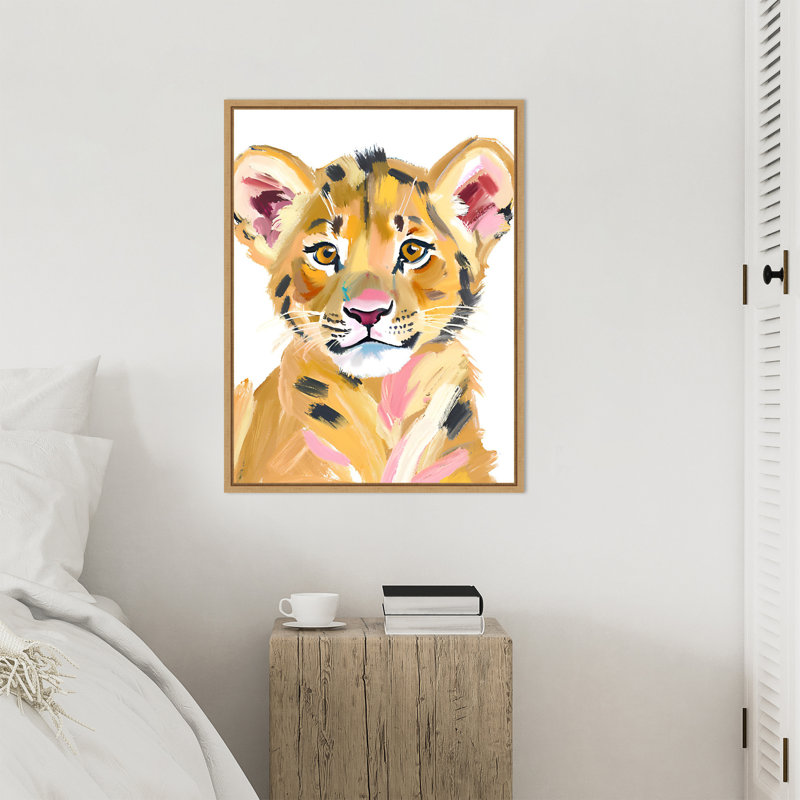 «Tiger Baby» par Iniyah, reproduction d'art sur toile encadrée, H 30 po x l 23 po