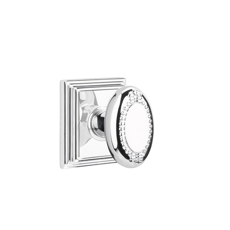 Faux bouton rond simple avec rose Wilshire, Chrome brillant