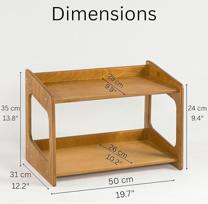 Étagère de rangement pour jouets en bois massif Montessori