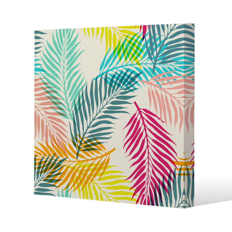 Tropical Leaves Slim Style Canvas Print, 40 cm H x 40 cm W