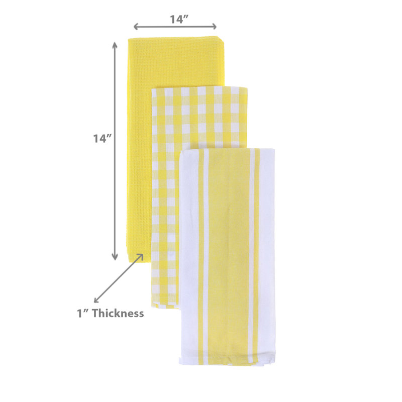 Serviettes de cuisine en coton, Jaune