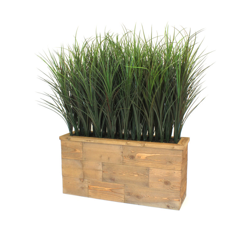 31'' Faux Foliage Grass in Wood Planter