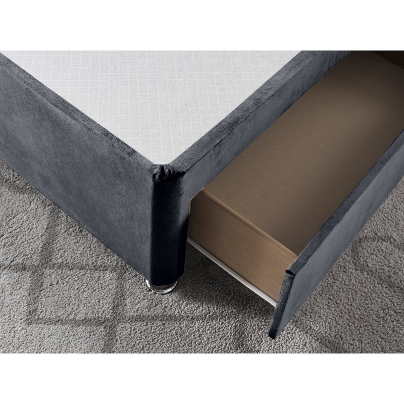 Plush Divan Bed Base, Steel, Double (4'6), Foot-end Drawers