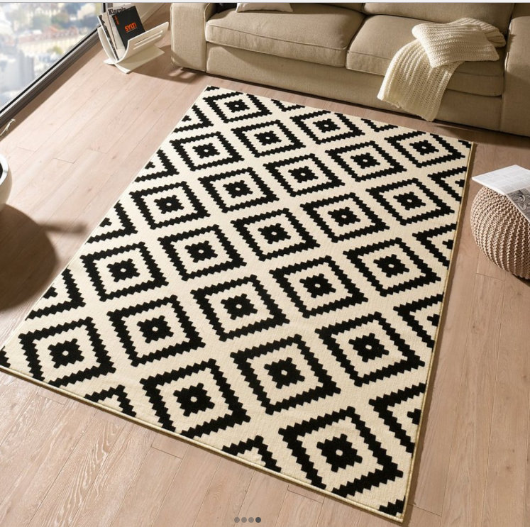 Raute Black/Cream Rug, Rectangular 200 x 290cm