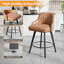 Tabouret de bar moderne rembourré et rembourré en cuir de polyuréthane épais avec pieds en bois-1674410619-1674410615