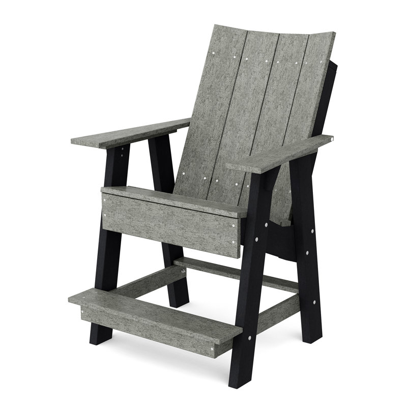 Chaise haute Adirondack contemporaine, Gris foncé / Noir