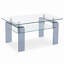 Table basse moderne à 2 niveaux en verre - Table d'appoint en acrylique transparent et chrome pour le salon-1723633655