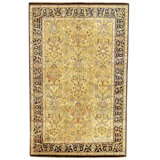 Hand Knotted Wool Area Rug in Gold And Black