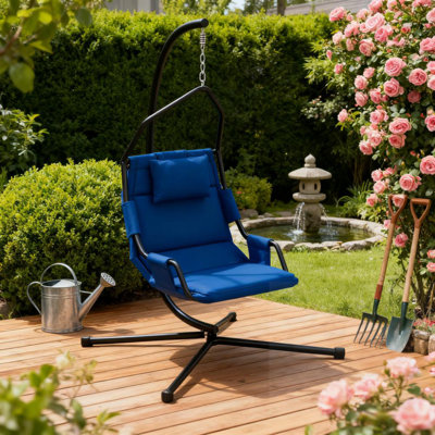 Chaise hamac avec structure et coussin en acier