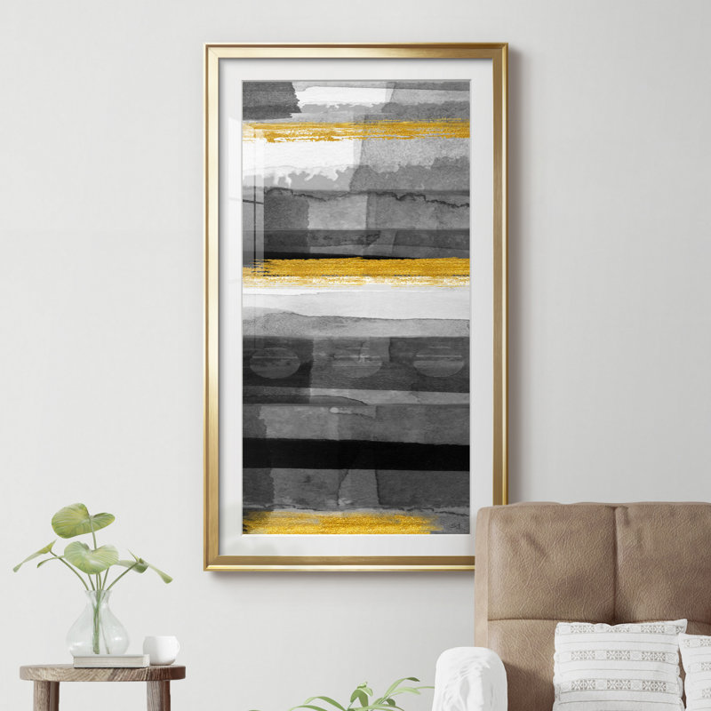 Layers of Time IV - Cadre photo, reproduction d'art, H 10,5 po x l 18,5 po x P 1,5 po, Papier encadré doré