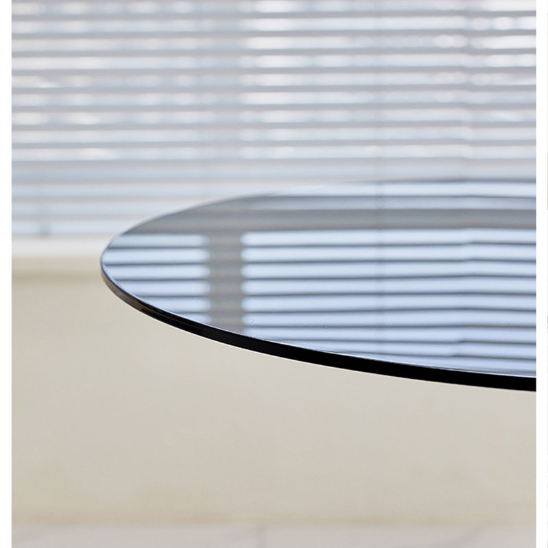 Table de salle à manger ronde en verre noir