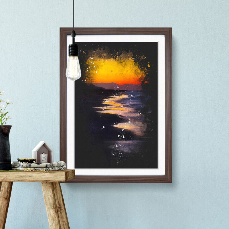 'Beauty of the Beach' - Picture Frame Graphic Art Print, Walnut Framed, 33cm H x 24cm W x 2cm D