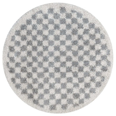Moodi Modern Shaggy Area Rug Checkered Design