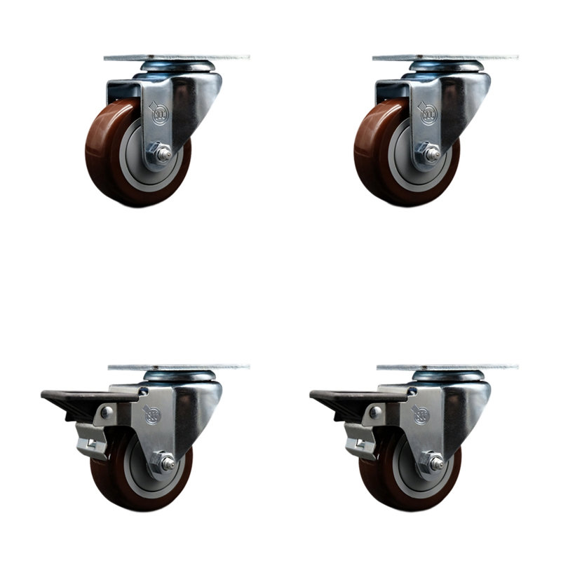 Roulettes en polyuréthane, Marron