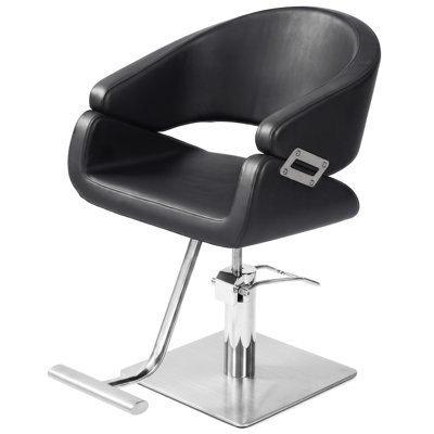 360 Degrees Rolling Swivel Barber Chair, Curved Design Adjustable Height Salon Chair