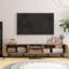 Meuble télé Mid-Century moderne de 78,7 po de largeur avec meuble télé pour téléviseur de 85 po ou moins