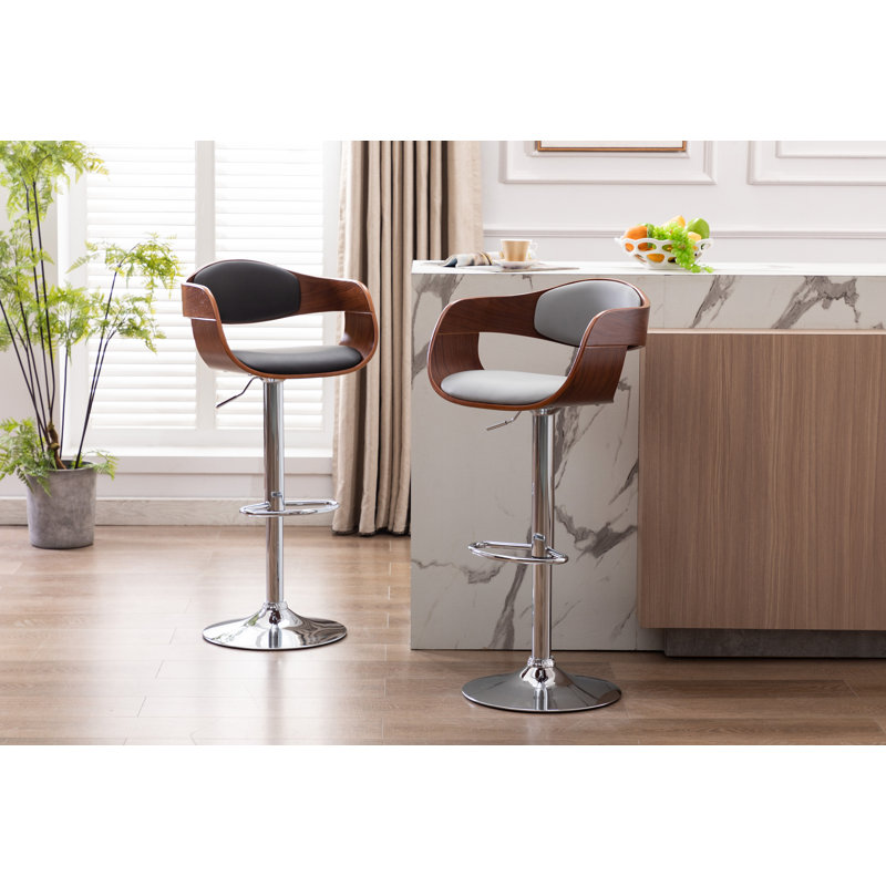 Tabouret de bar Mid-Century Antoney, Gris