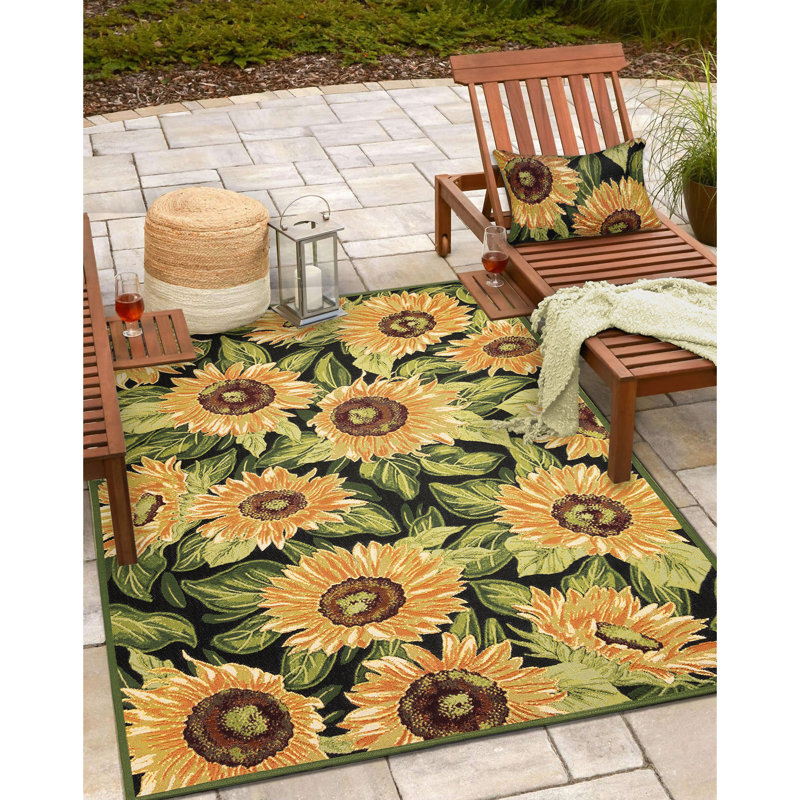 Floral Outdoor Throw Pillow, 18" x 12", Rectangle