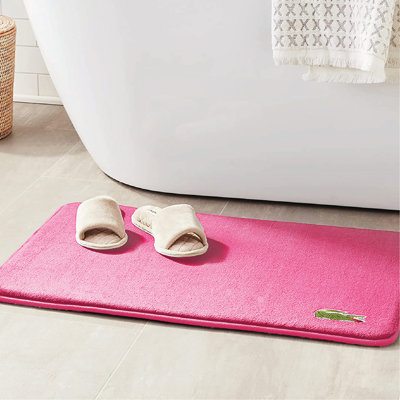 Tapis pour salle de bain en microfibre à séchage rapide 20 po x 32 po Lacost Heritage - Tapis de salle de bain doux et absorbant, logo Croc
