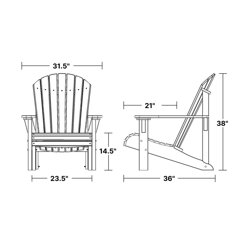 Heritage Outdoor Adirondack Chair, Weathered Wood/Black