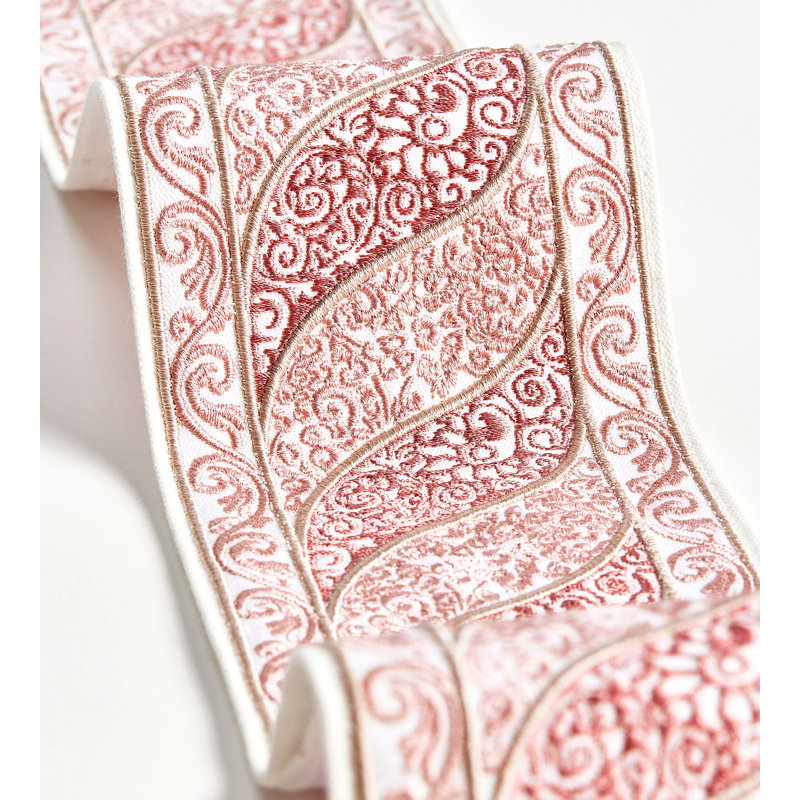 Ruban brodé PAISLEY, Rose française