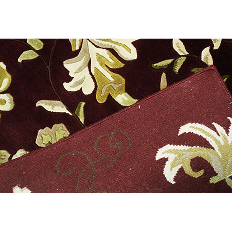 Hand-Knotted High-Quality Wine Area Rug
