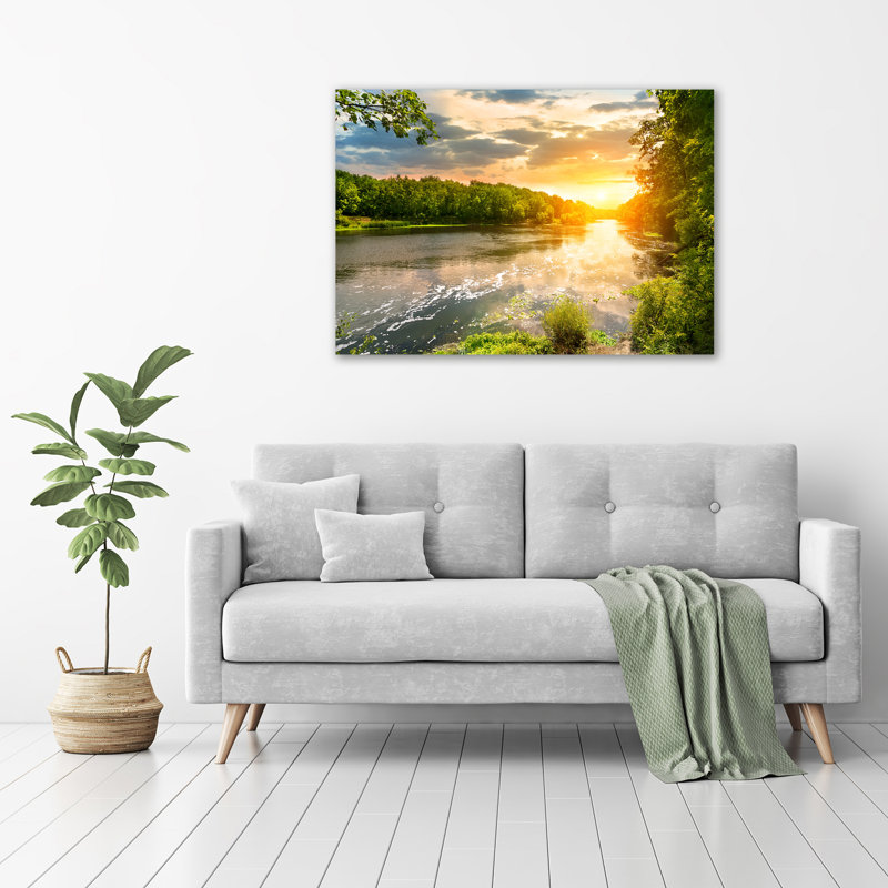 Twilight On The River - No Frame Print on Glass