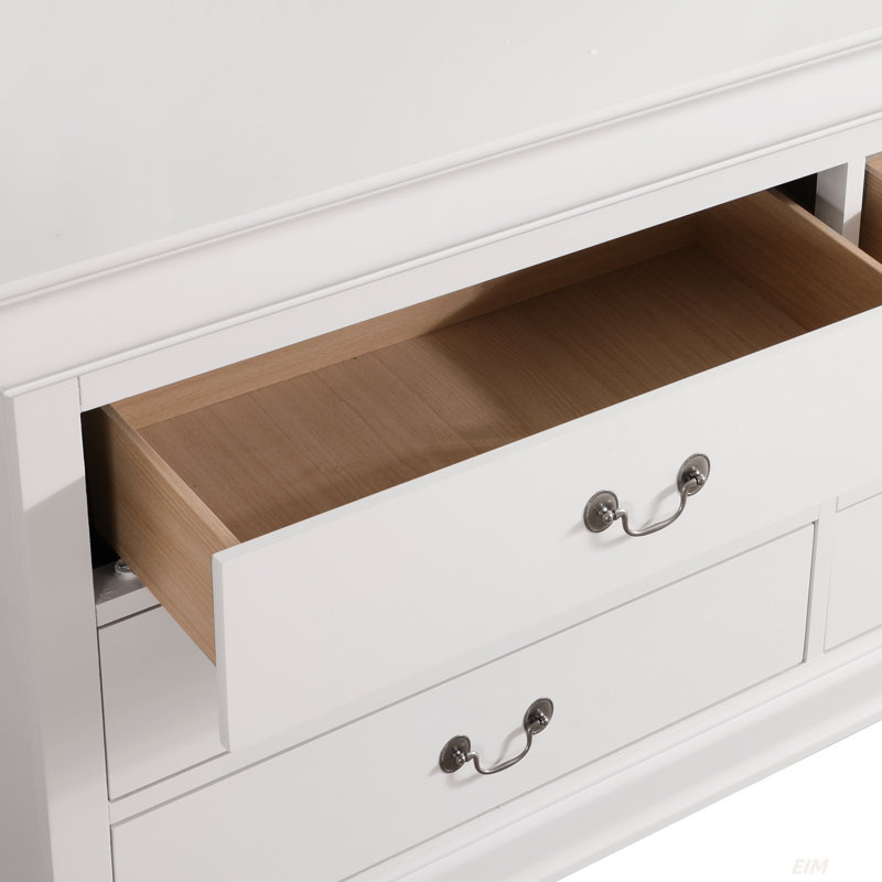 Commode Louis Phillipe G3125-D, peut être utilisée pour la salle à manger, le salon (commode), Blanc