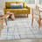 Ivory And Blue Irregular Grids Area Rug-1551584178