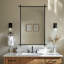  Miroir de salle de bain Vintage Cadre en acier inoxydable-1856777768-1875857174