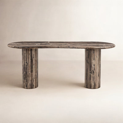 Lathrup Ponce Desk-Rocky Brown Marble