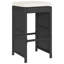  Ensemble de 2 tabourets de jardin Garden en poly rotin noir, acier thermolaqué