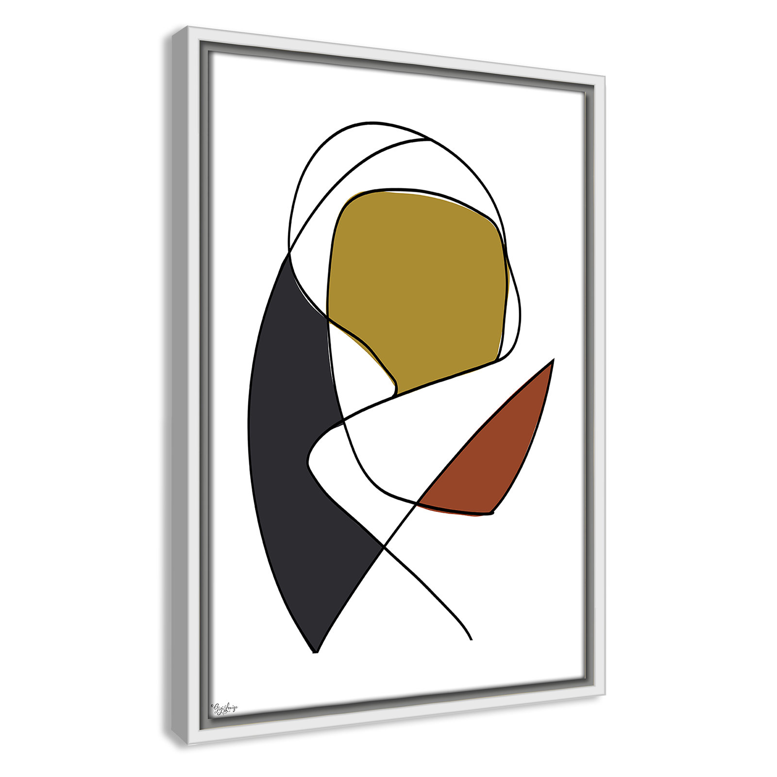 Paige "Abstract Tribeca 3" Print, 19.5" H x 13.5" W x 2" D, White