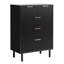 Commode ondulée à 5 tiroirs Wave, commode haute de 38 po avec dispositif anti-basculement, pieds en métal pour la chambre à coucher, vestibule, petits espaces-791001383