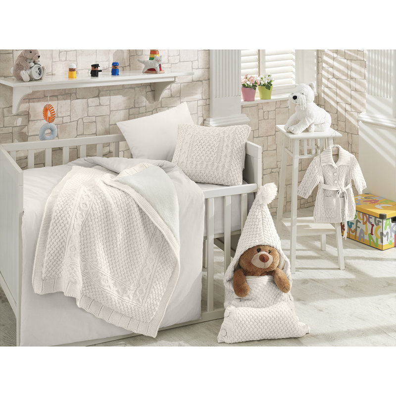 Kingsley 6-Piece Merino Wool Blend Crib Bedding Set, Cream