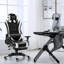 JL Comfurni JD-S0 Adjustable Reclining Ergonomic Faux Leather Swiveling PC & Racing Game Chair with Footrest-86593339