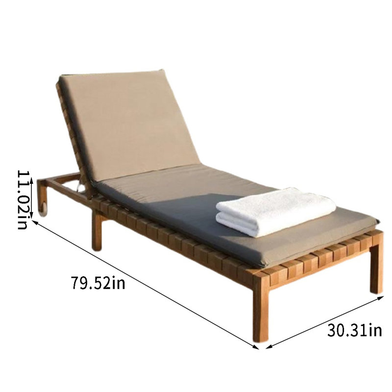 Chaise longue d'extérieur en teck