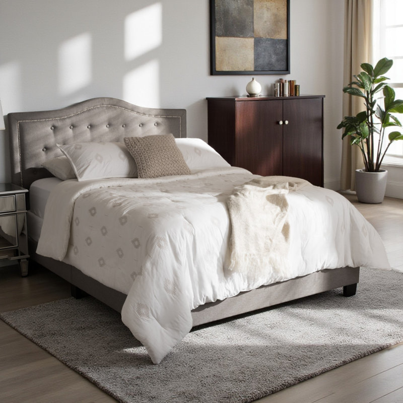 Manthey Upholstered Standard Bed, Full/Double, Gray