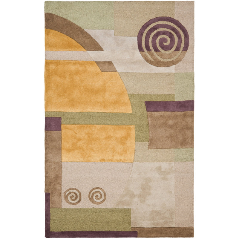 Charbonneau Drive Hand Tufted Wool Abstract Rug, Rectangle 3'6" x 5'6"