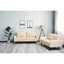 Confortable beige avec mousse de qualité et fabrication en microfibre de soutien en bois massif