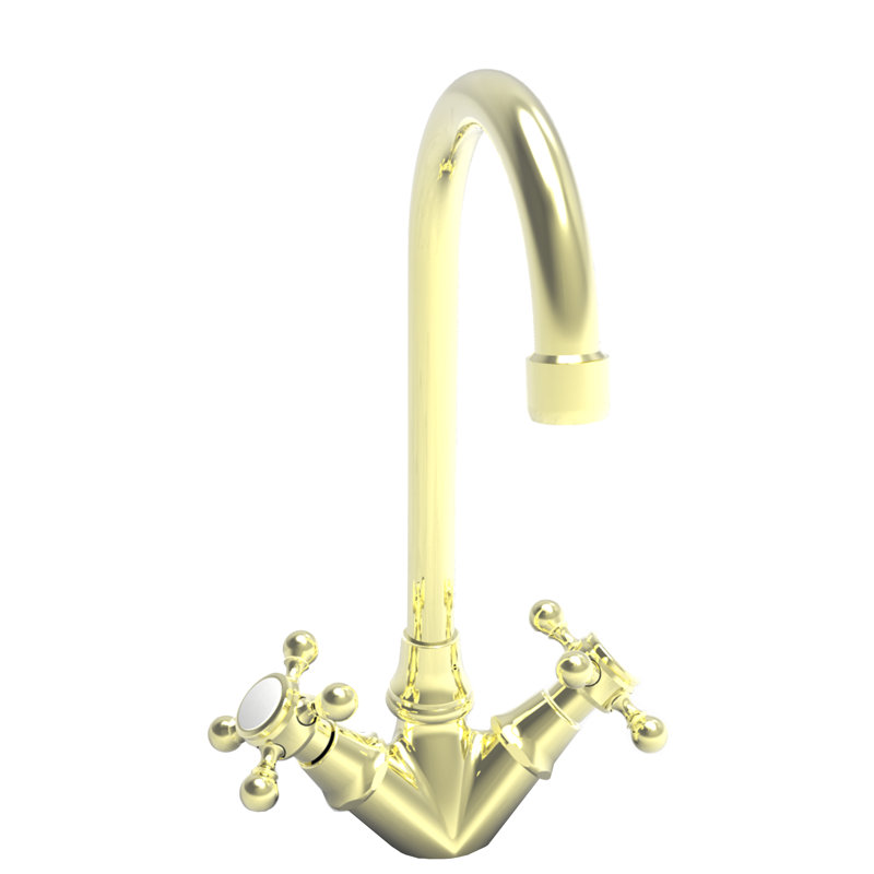 Chesterfield Double Handle Bar Faucet, French Gold (PVD)