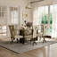 Ensemble de chaises de salle à manger en chenille Glam blanc avec pieds en X en bronze brossé